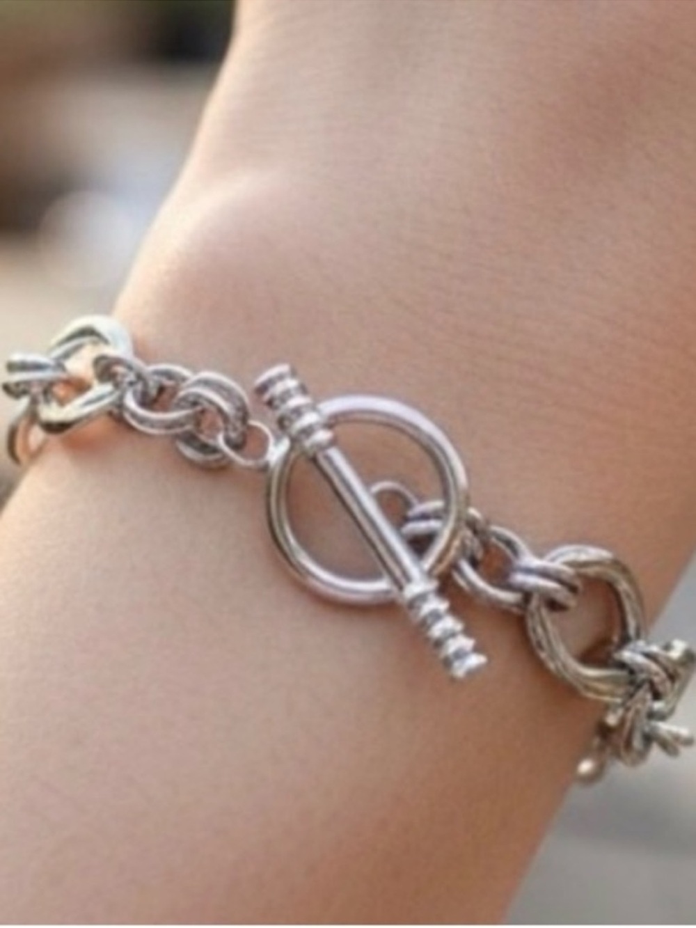 Silver Toggle Chain Bracelet - Women Jewelry